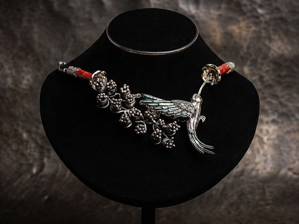 Silver Hummingbird Necklace
