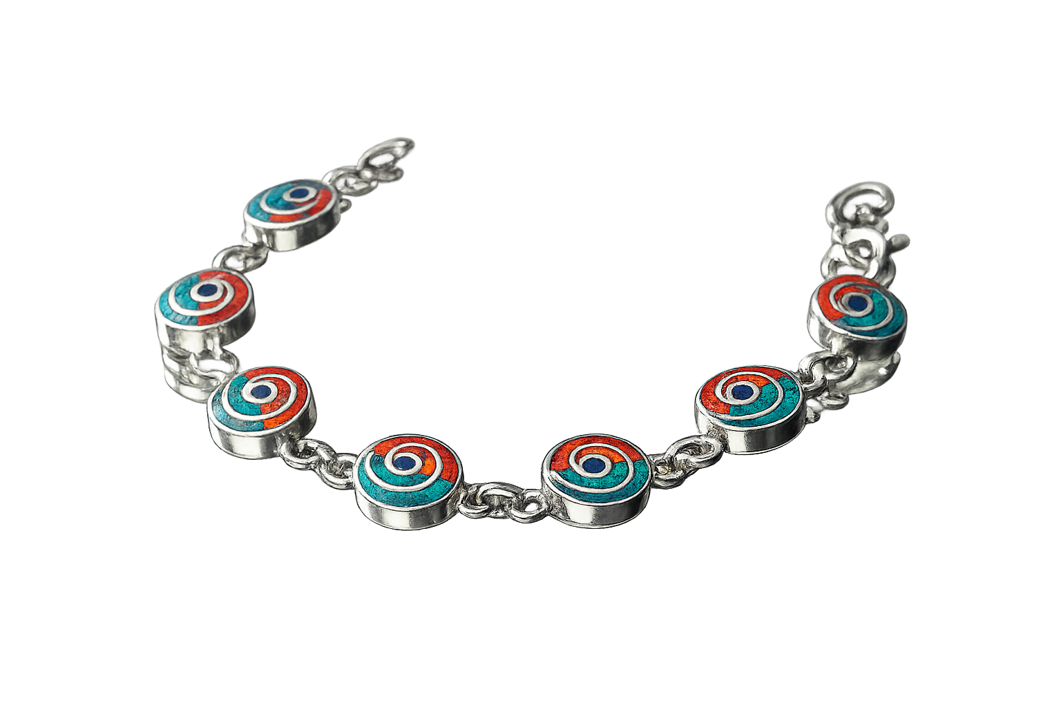 Silver Ring with Red Gemstone